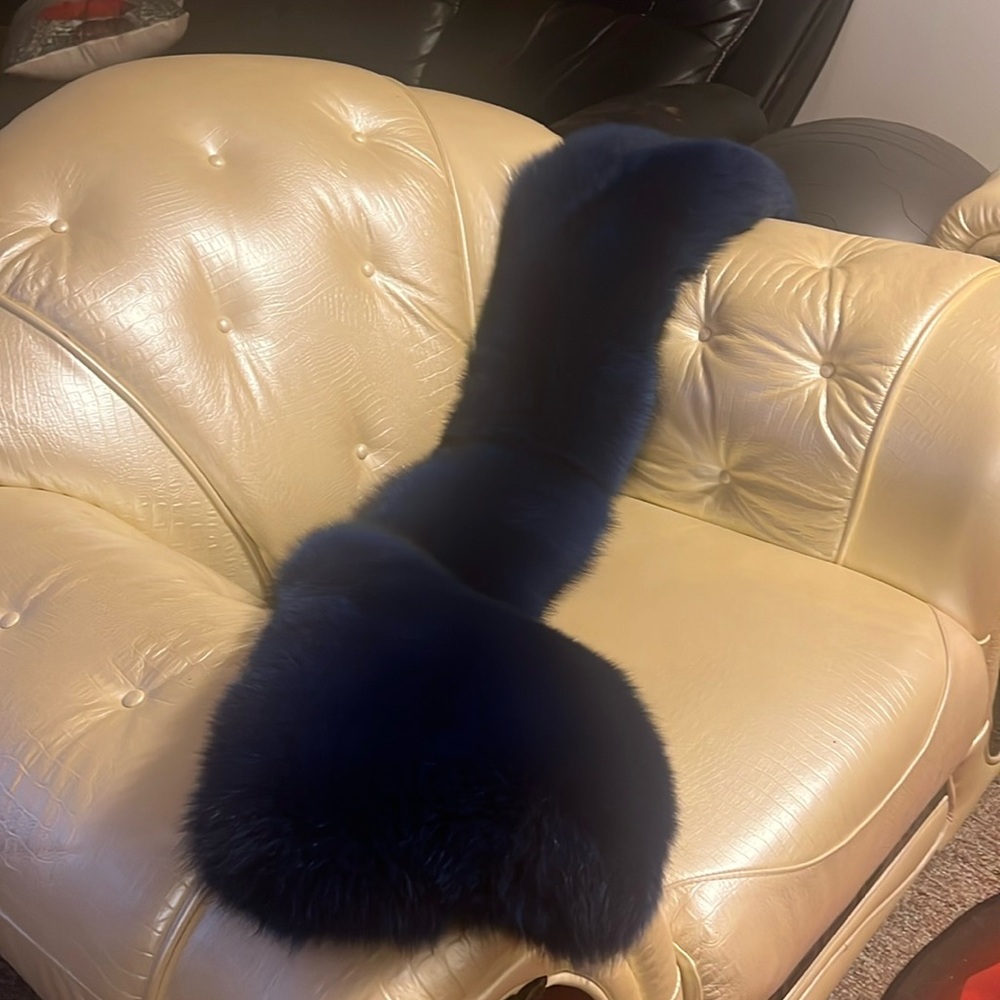 Stunning blue royal mink wrap with a snap